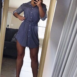 Stylish Long Sleeve Blue Dress